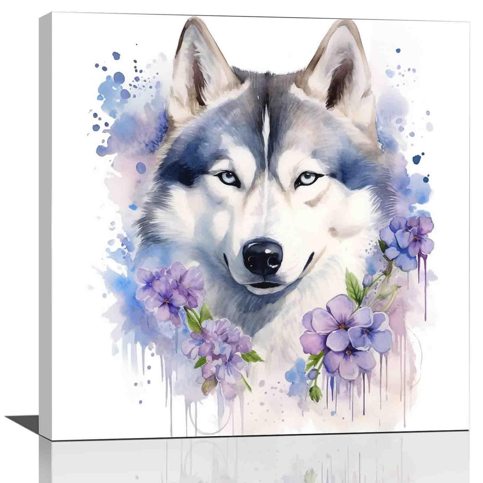 Amazon.com: Siberian Husky, dog watercolor painting print -wall