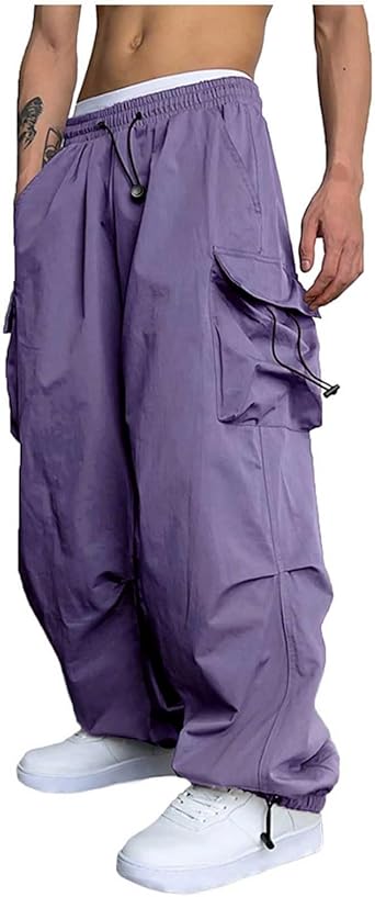 Amazon.com: Men's Cargo Pants Casual Parachute Pants