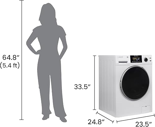 Miniatura 4 de Equator Lavadora de carga frontal de 1.9 pies cúbicos, lavado desinfectante, ciclo de alérgenos, 1400 RPM, 110 V, silenciosa, lavadora de