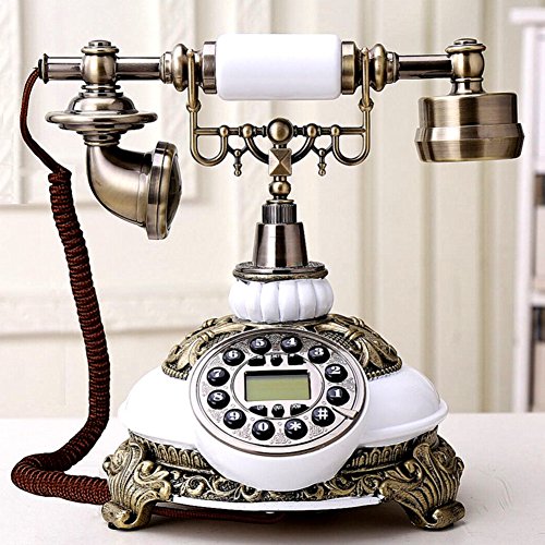 Téléphone antique blanc haut de gamme pour une décoration de bureau raffinée