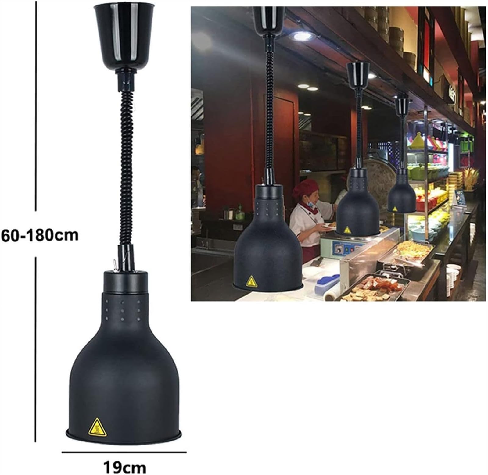 Lampada riscaldante commerciale per appendere cibi, Lampada riscaldante per ristoranti, Lampada riscaldante per alimenti, Lampada riscaldante commerciale per alimenti caldi, Lampada riscaldante a in