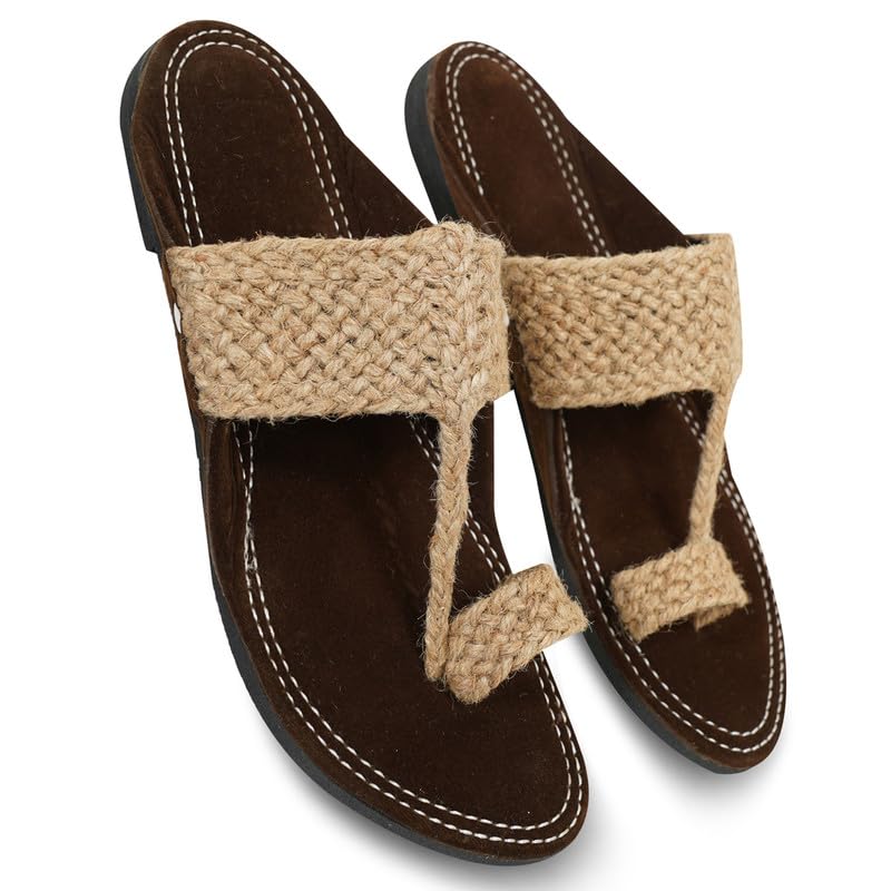 Image of DFR Ethnic Sandals For Boys Men, Comfortable Men's Rajasthani Slippers Chappals