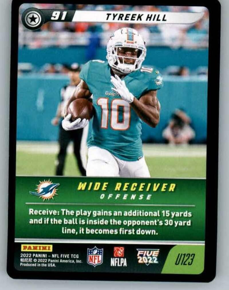 2022 Panini Five NFL #U123 Tyreek Hill Miami Dolphins NFL Football Trading Card