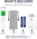 Infrared Thermometer for Adults and Kids, Digital Thermometer with Fever Alarm & Mute Mode, Fast Accurate Result, Easy to Use for All Ages