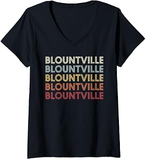 Womens Blountville Tennessee Blountville TN Retro Vintage Text V-Neck T-Shirt