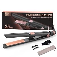 BESTOPE MIX Piastra per Capelli, 25MM Piastra Capelli 2 in 1,Rosa e Nero