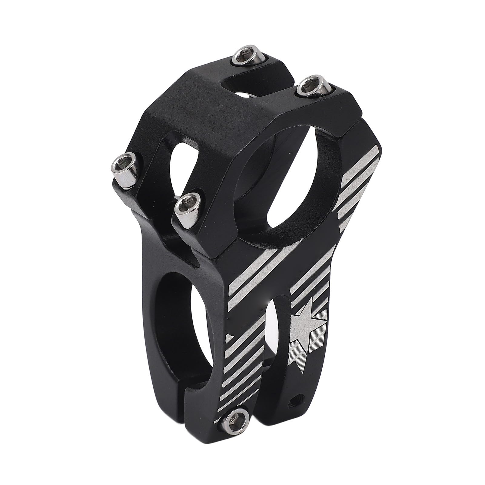 Mostek 31,8 mm, trzonek rowerowy ze stopu aluminium, kierownica rowerowa do roweru górskiego, rower szosowy, BMX, (czarny)