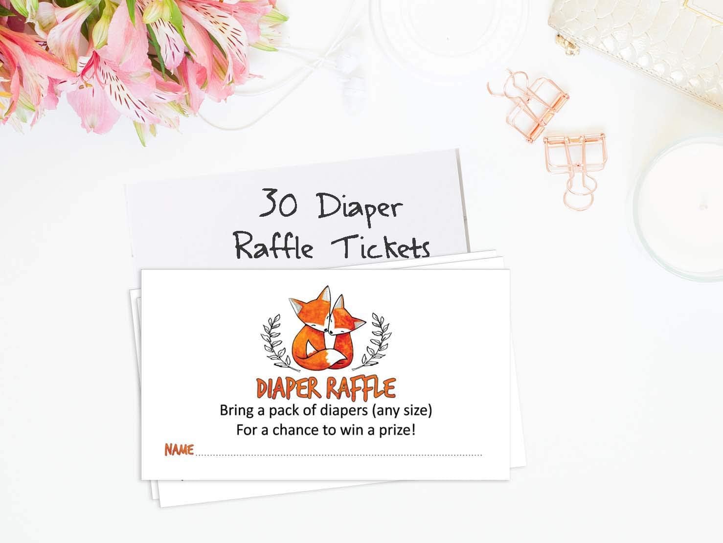 Inkdotpot 30 Baby Shower Diaper Raffle Ticket Lottery Insert Cards Supplies Games For Baby Shower Party Jungle Animals Bring A Pack Of Diapers To Win Favors Gifts And Prizes - Image 4