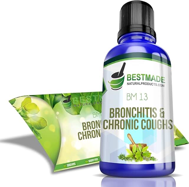 Bronchitis & Chronic Coughs BM13, 30mL, Supplement for Acute & Chronic Coughs, a Natural Remedy to Relieve Productive or D...