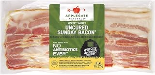 Reduced Shelf Life, Applegate, Natural Hickory Smoked Uncured Sunday Bacon, 8 oz