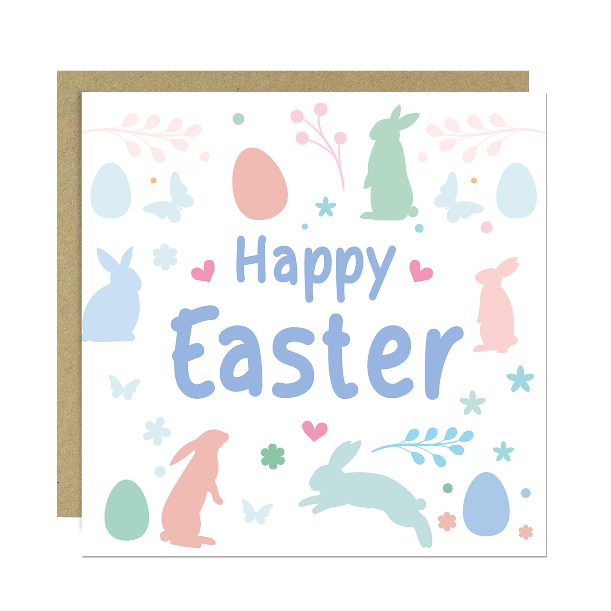 RED OCEAN Happy Easter Card, Bunny Easter Card, For, Happy Wishes, For Kids, Kids, Family, Friends, Greetings