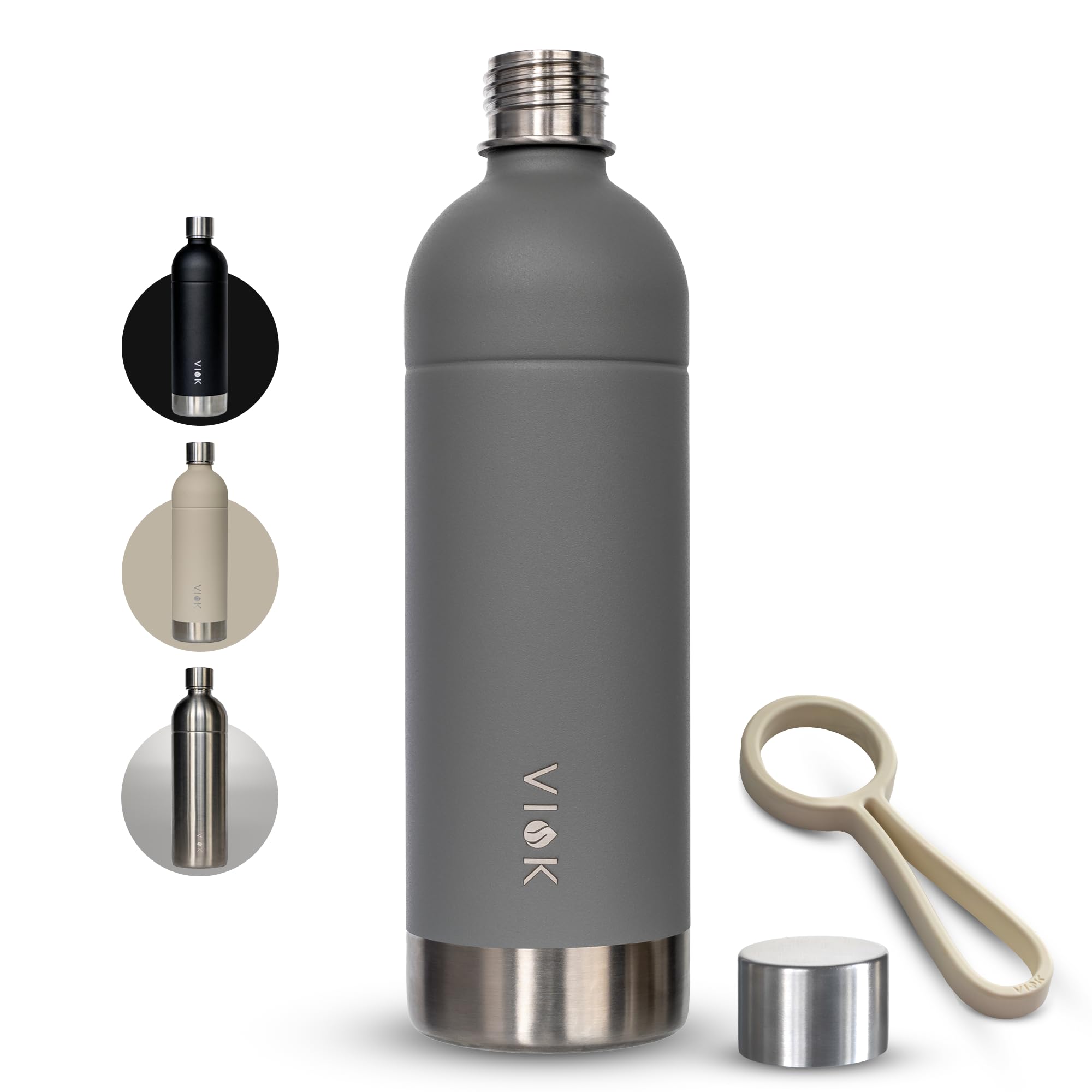 Bottle for Aarke Carbonator 3 & 2, Smeg, Brita SodaOne, Sodapop Cooper & Philips GoZero - 1.3L Stainless Steel Replacement Bottle, Dishwasher Safe, Alternative Aarke Bottle - with Carry Handle (2