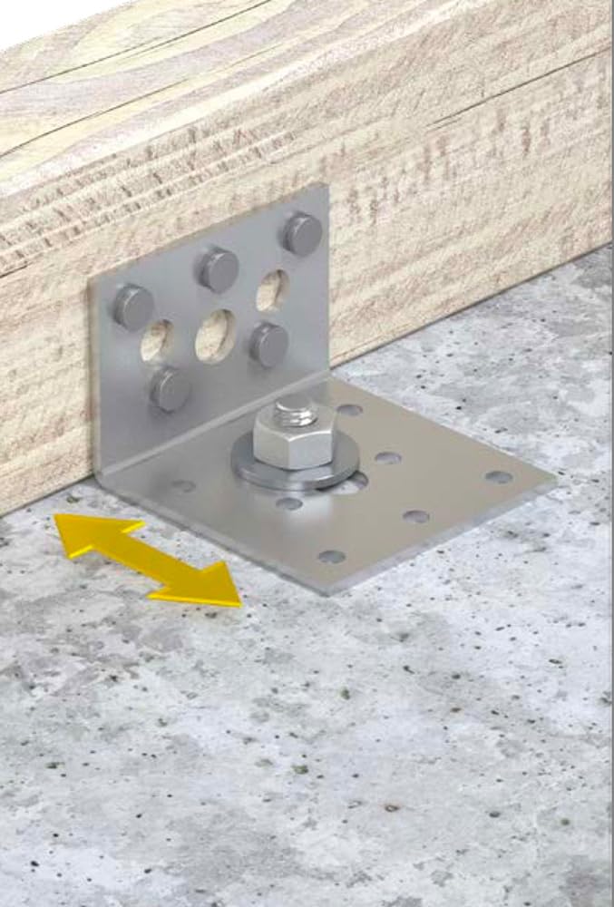 60mm x 40mm x 60mm Galvanised Adjustable Angle Brackets for Wood 2.5mm Thick Timber Steel - Zinc Plated Steel KR2 (Pack of 20) K13AB - Image 3