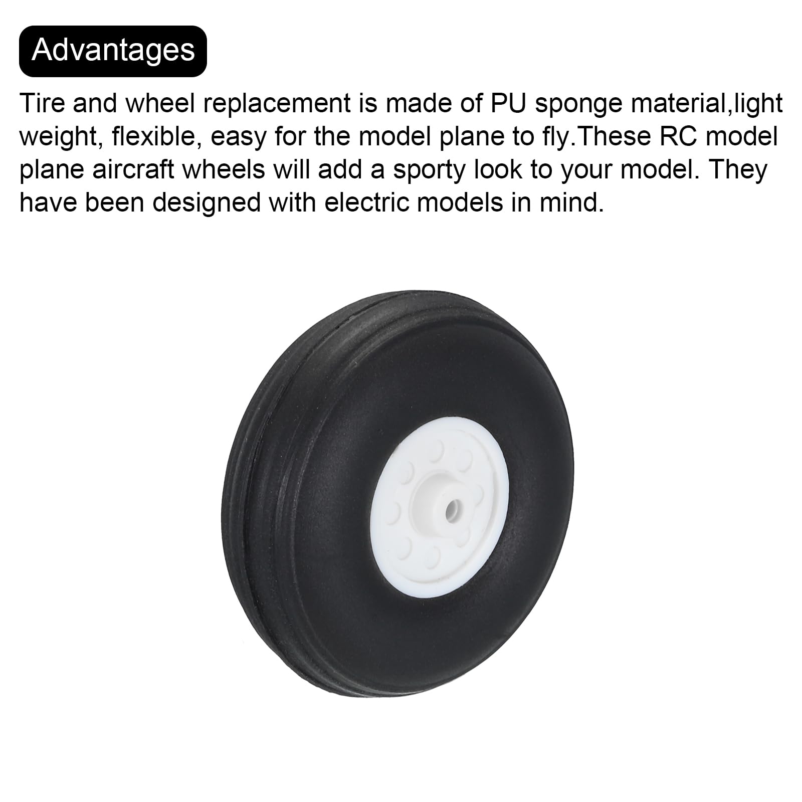 QUARKZMAN Ruedas para Avión RC 1.97" OD Ruedas de Espuma de PU para Avión RC Rueda de Cola de Neumático de Espuma para Avión RC Repuesto para Modelo de Avión RC DIY Paquete de 4
