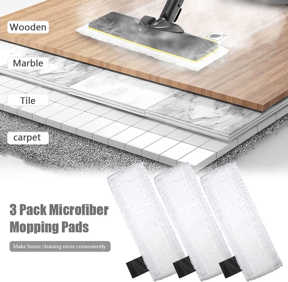Karcher SC2 SC3 SC4 SC5 Easyfix Buharlı Temizlik Makinesi Uyumlu Yedek Mop Seti (3 Adet el aparatı + 3 adet Zemin aparatı yedek mop bezi)
