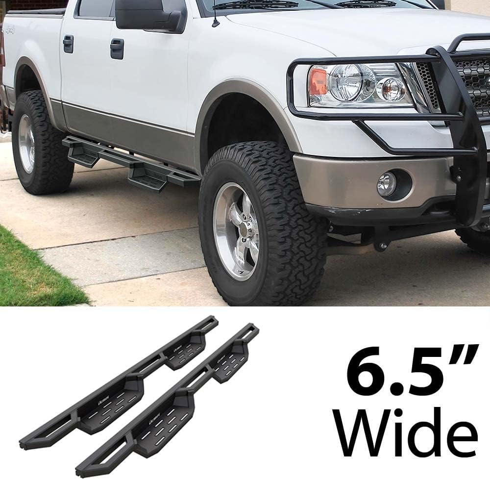 HD Ridez Pocket Drop Steps Armor Compatible with Ford F150 2004-2008 SuperCrew Cab (Nerf Bar Side Steps Side Bars)