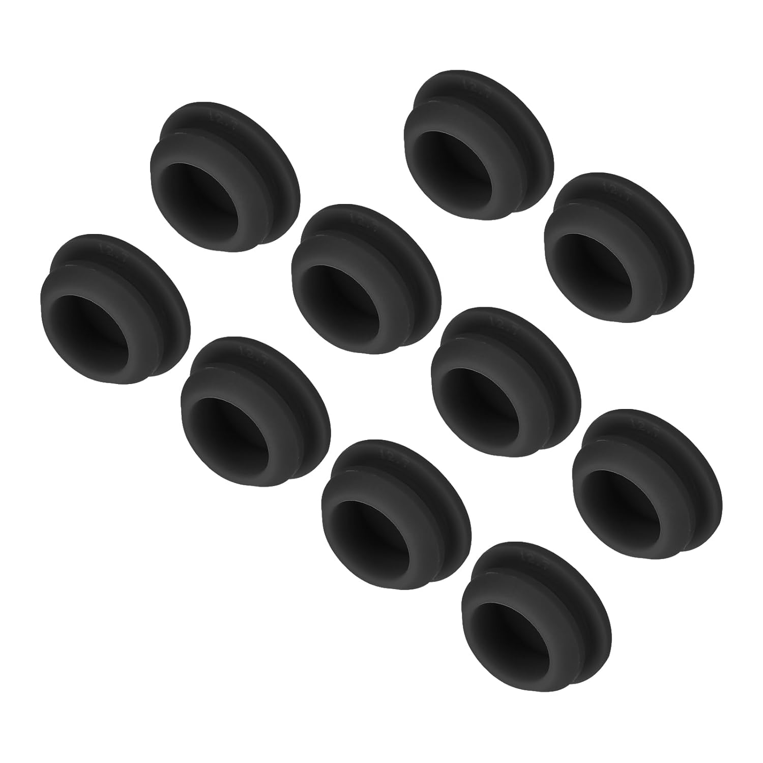 MECCANIXITY 10pcs Silicone Snap in Locking Hole Plugs,12.5mm/0.5 Inch Mounting Diameter Narrow Groove Width 2mm Panel Seal Cover Round for Kitchen Bulkheads Waterproof Sealing Plugs Black