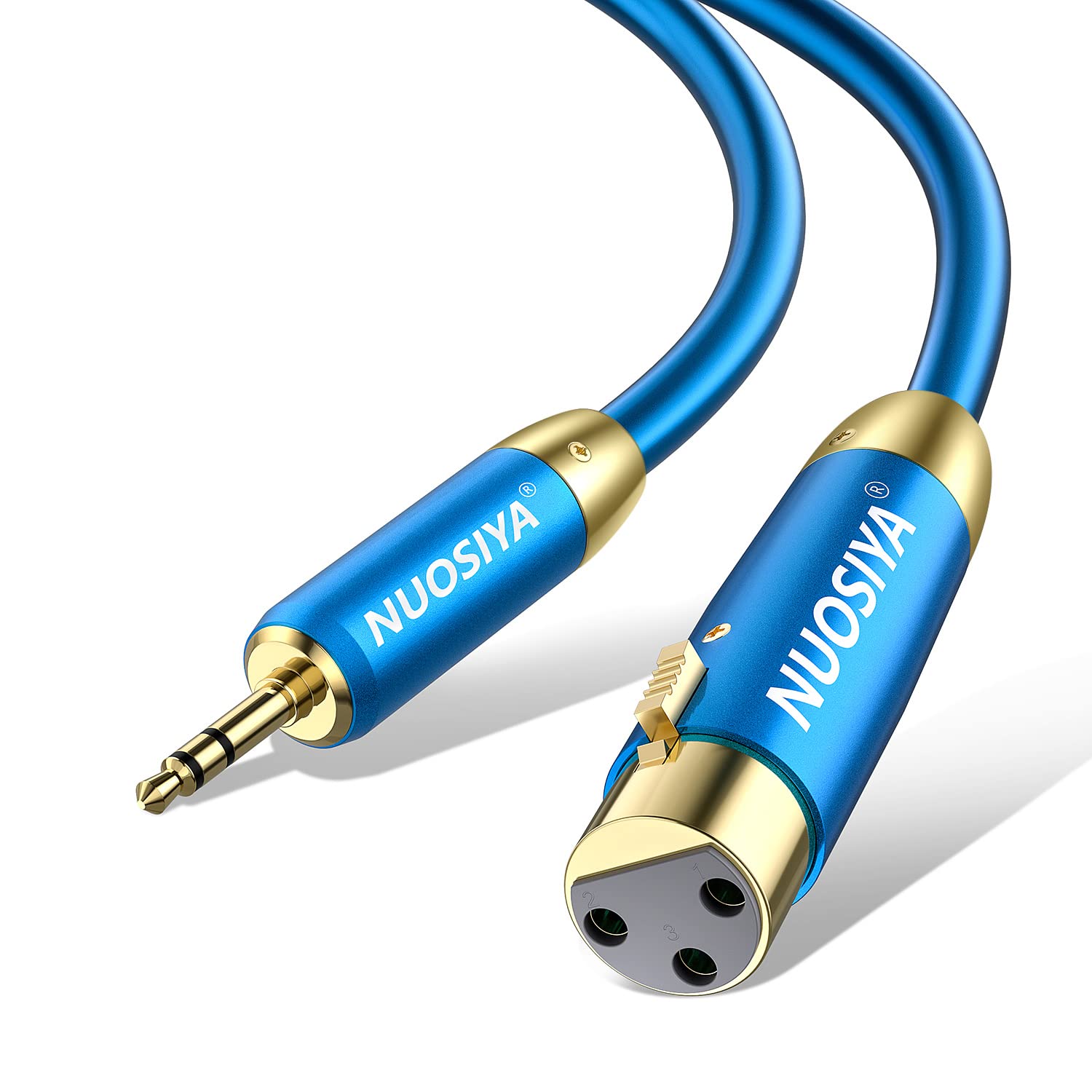 NUOSIYA 3.5mm to XLR, XLR to 3.5mm Unbalanced Cable Adapter, 6ft 1/8