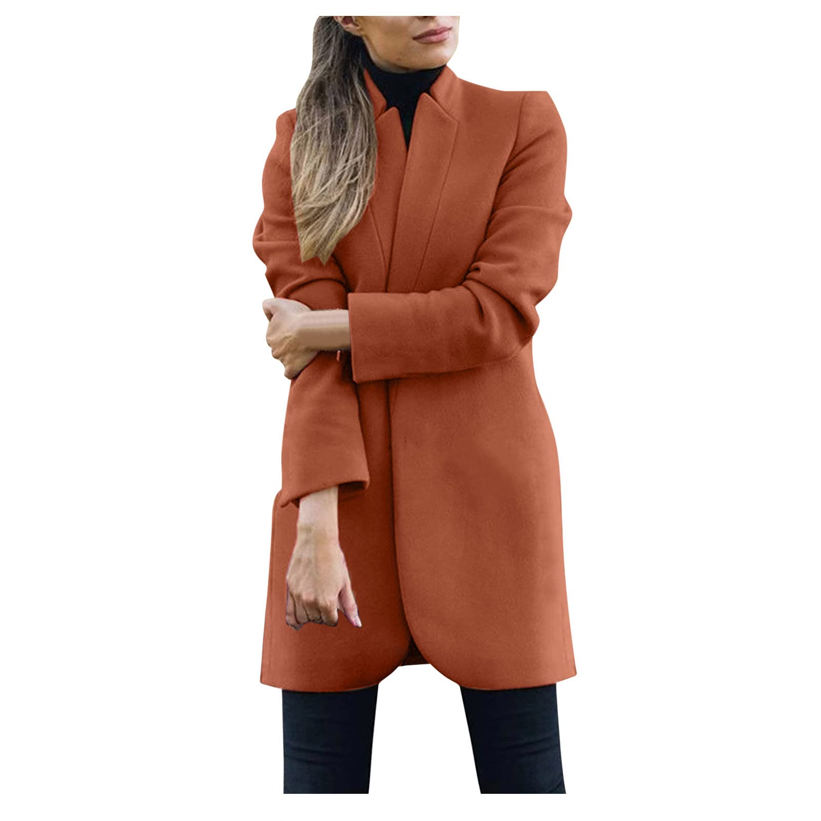 Chaqueta Mujer Invierno Abrigos De Cazadora Forro Polar，Abrigo corto peludo cárdigan abierto traje largo mujer manga larga sólida chaqueta delantera forro polar exterior elegante chaqueta femenina