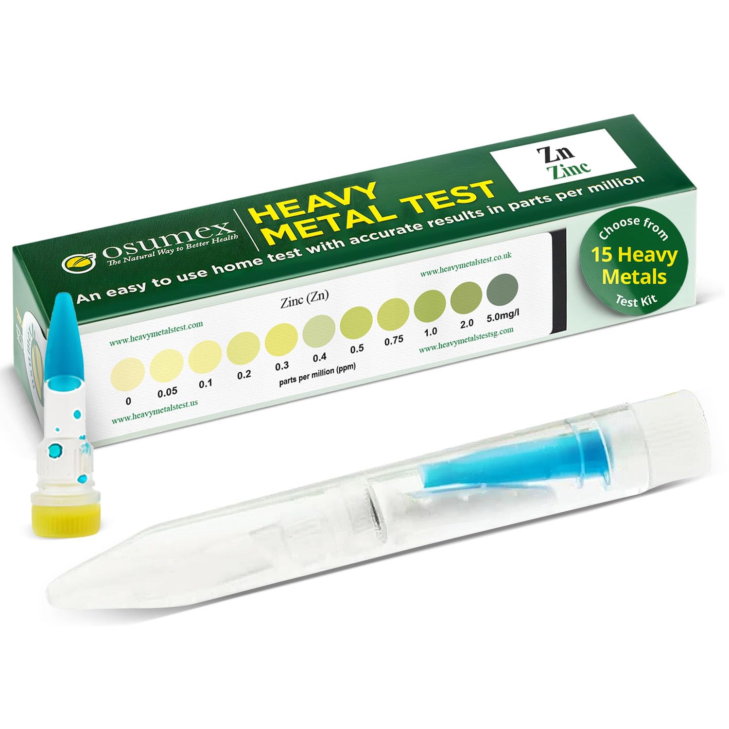 Heavy Metal Test Kit Zinc Test 1 Pack - Drinking Water Test Kits for Home, Heavy Metals Test Kit for Humans, House Water Testing Kit, Heavy Metal Test for Water, Food, Urine, & Other Materials
