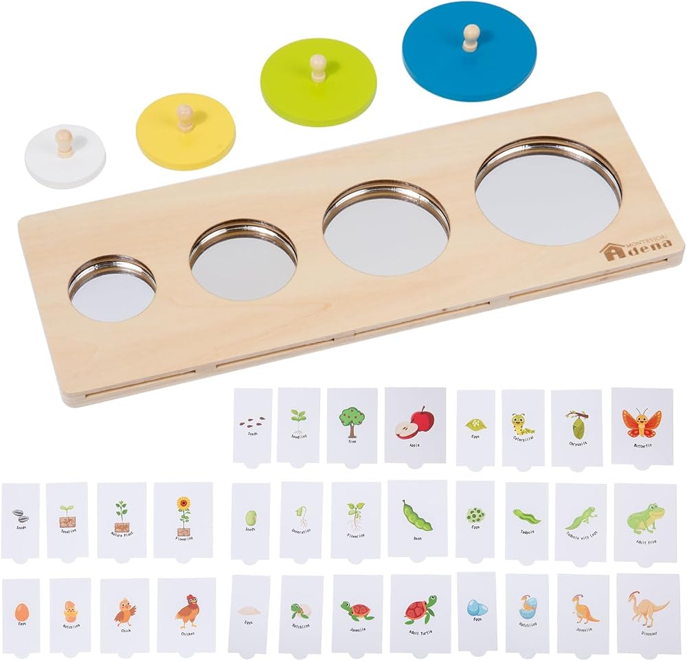 Adena Montessori Jumbo Knob Dino Puzzle, 4pcs, 1-3y — 사진 1