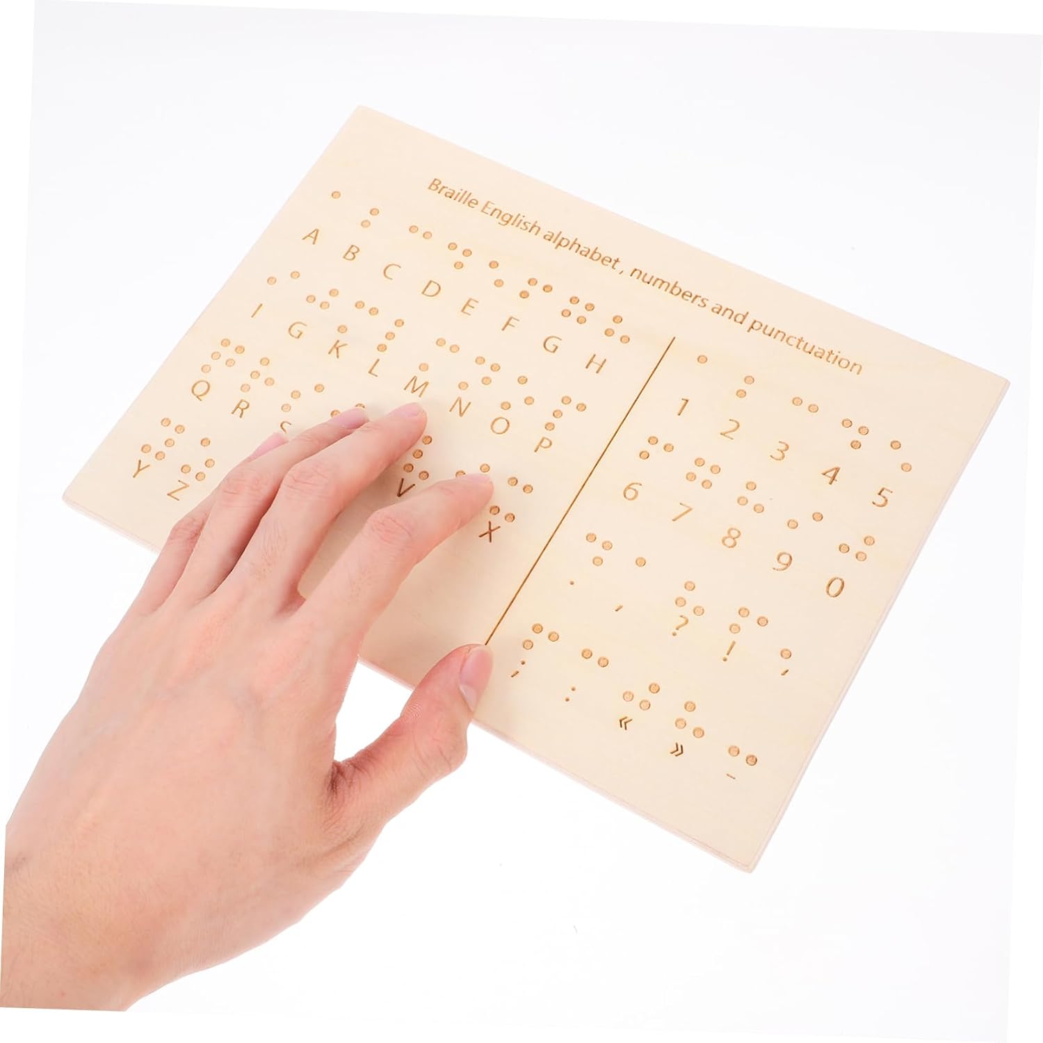 HOMSFOU Braille Letter and Board for Blind Learning Portable Teaching Aid with Raised Dots Tactile Tool for Visually Impaired Education