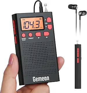 Gemean J-125 カードサイズAM FM ワイドfm対応ラジオ 小型 ステレオ デジタル、単4電池作動、メモリー登録、自動検索 スピーカー付き | イヤホン付き 手動プリセット DSPチップ ロッドアンテナ 防災ラジオ ロックボタン付き 携帯 小型 コンパクト ミニradio バックライト ポータブル 入院用 通勤 出かける 家事 旅行 運動 防災 アウトドア・室内両用 日本語取り扱い説明書