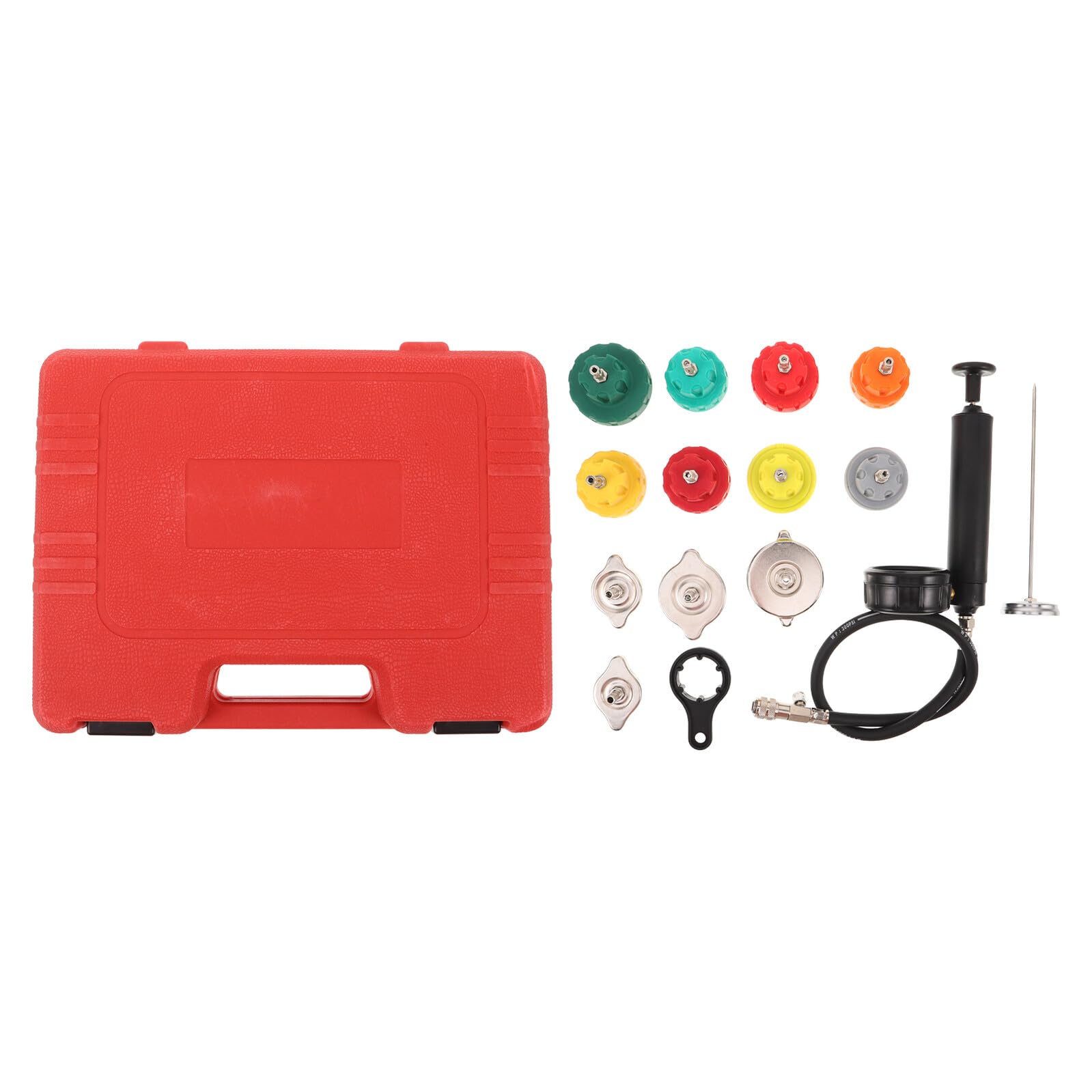 Kit Tester Pressione Radiatore Strumento in Metallo e Plastica Resistente ad Alte Pressioni per Impianto di Raffreddamento Auto e Camion Affidabile per Professionisti