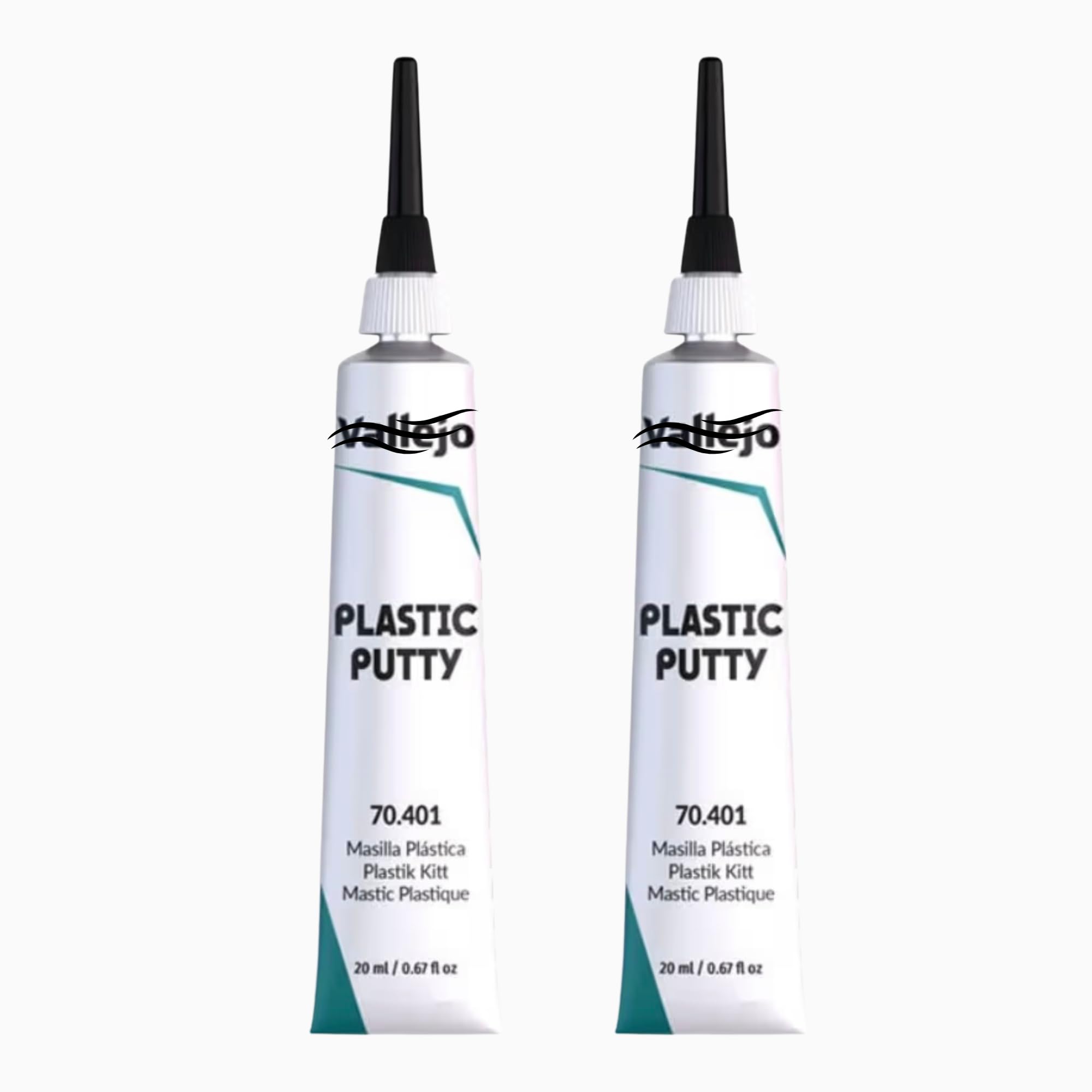 Premium Plastic Putty 20ml x2 with Precision Sanding Applicator |Fast drying Model Gap Filler & Seam Repair Kit for Acrylic Models, Warhammer, Gundam & Scale Kits| AJ Traders Bundle (2)