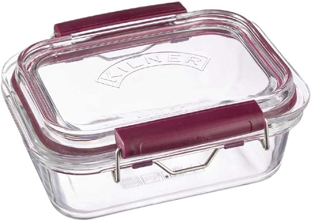 Kilner 0.6 Litre Fresh Storage Stackable Glass Food Container, 17 x 12.5 x 7.5 cm