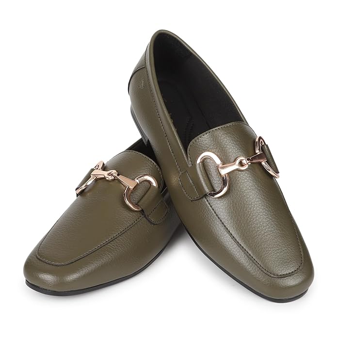 YOHO Bliss Comfortable Slip On Formal Buckle Loafer for Women | Stylish Fashion Moccasins Range | Cushioned Footbed Finish | Flexible and Office Wear Shoe