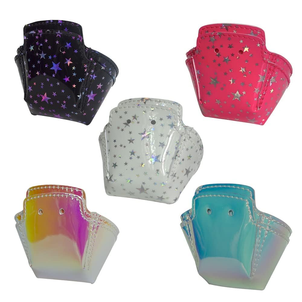 Capetos TPU Roller Skate Toe Guards, Quad Skate Toe Cap Protectors for Derby and Speed Skating (4 Pieces),Holographic Pink Orange (Holographic Pink Orange)
