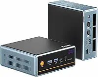 Trycoo Mini PC AMD Ryzen 7 5700U (8C/16T, até 4,3GHz) Mini Gaming Pc16GB DDR4 512GB SSD Dual LAN (2.5G+1G) WiFi 6 4K@60Hz HD DP Tipo-C Ultra-Mini Desktop para Escritório Casa