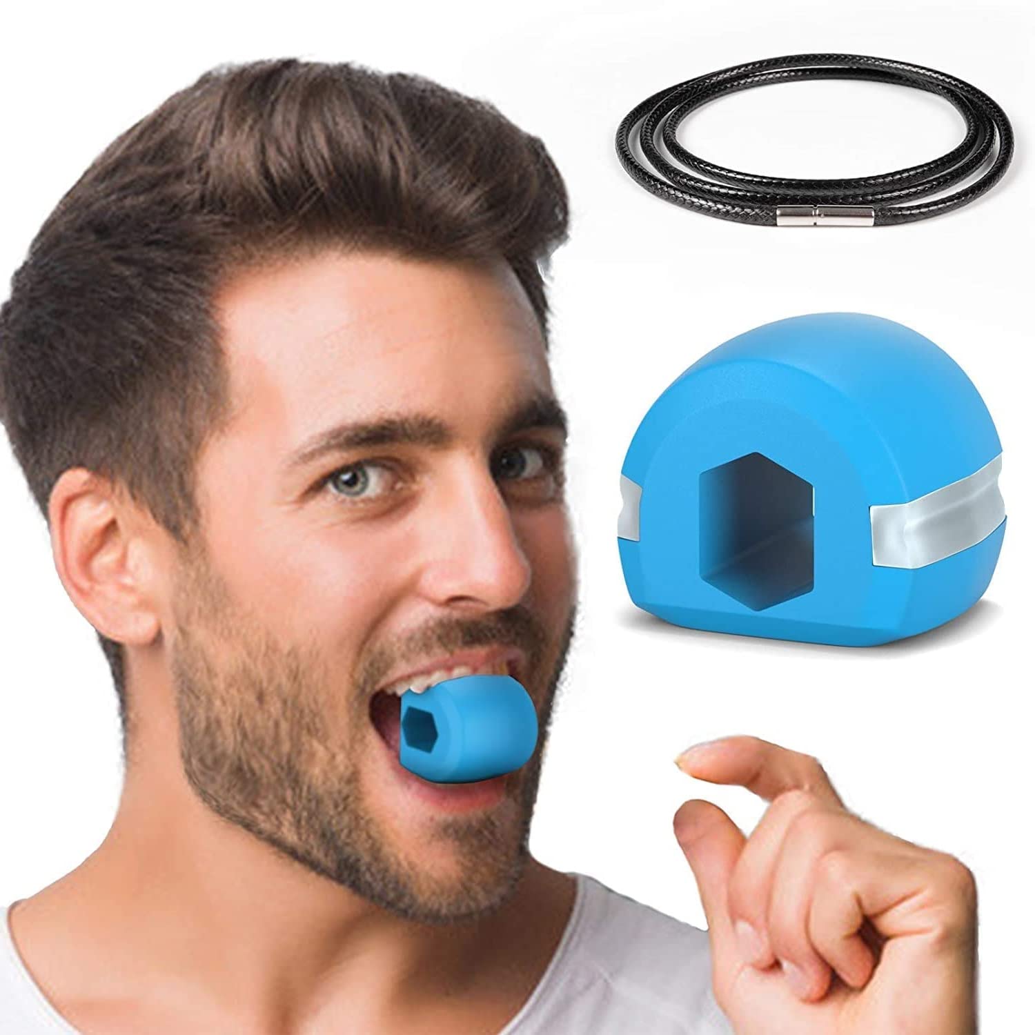 Jawline Exerciser Tool Men Jawline Shaper Jawline Exerciser Jawline Gum Jawline Exercise Jawline Chewing Gum Jawline Exerciser Tool Men 60 lbs Jawline Shaper For Men, Blue