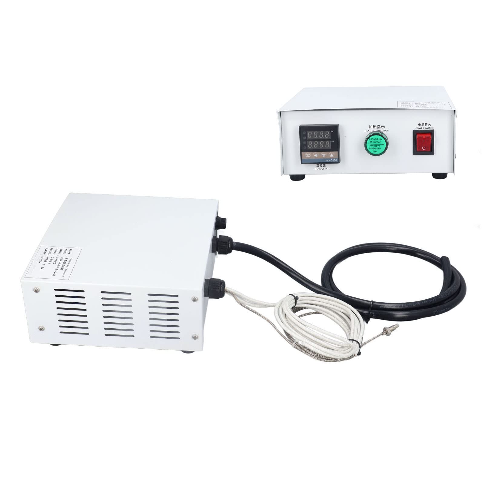Ejoyous PID-Temperaturregler, Digitaler Edelstahl-Thermostat mit K-Sonde, AC220V SSR-Ausgang, 32 Bis 752 Fahrenheit, für Öfen, Wassertanks, Heizplattformen (#2)