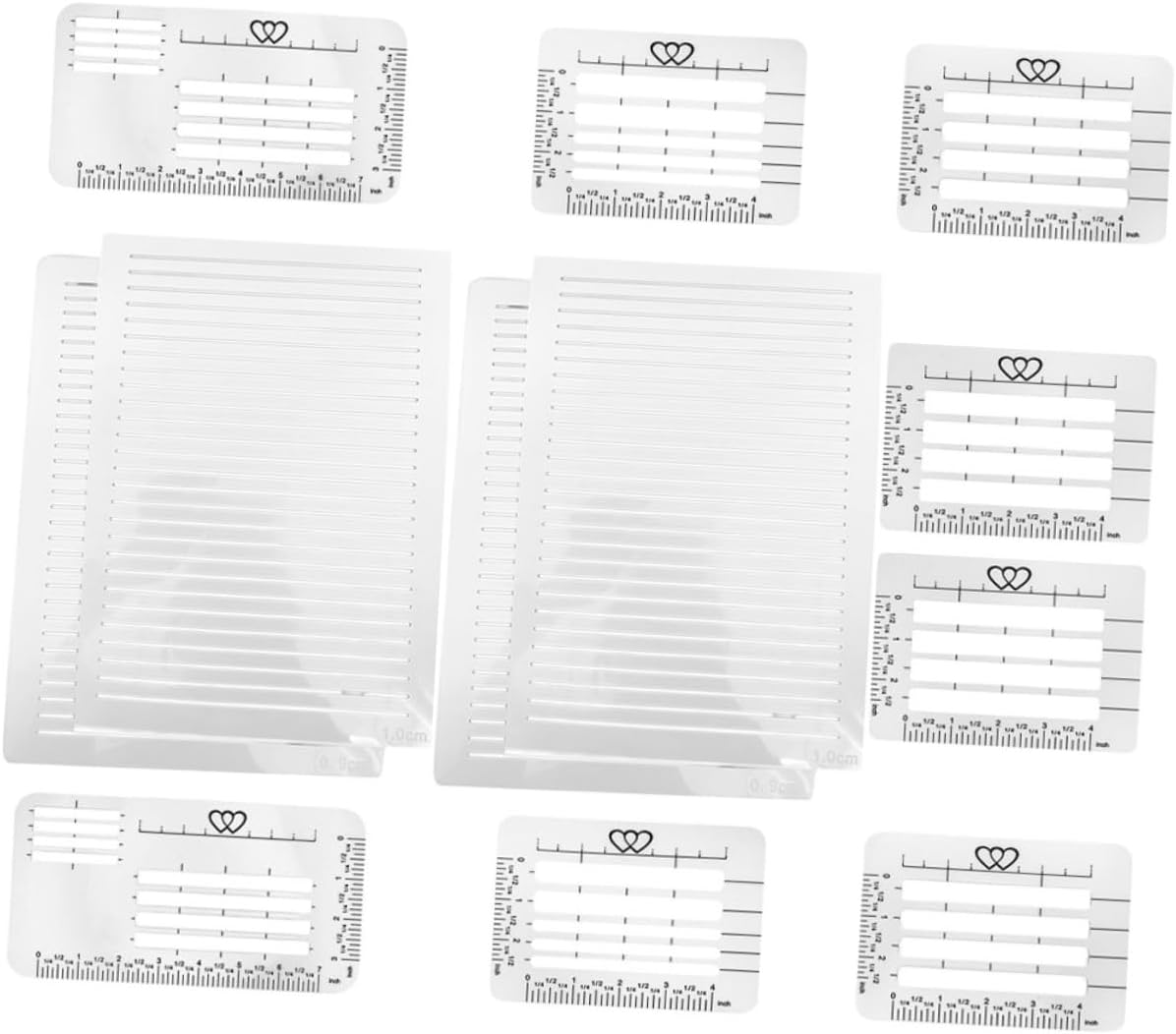 NUOBESTY 12Pcs Plastic Lettering Rulers Stencils for Calligraphy Journaling and Envelope Addressing and Wear Resistant Drawing Supplies for Creative Projects
