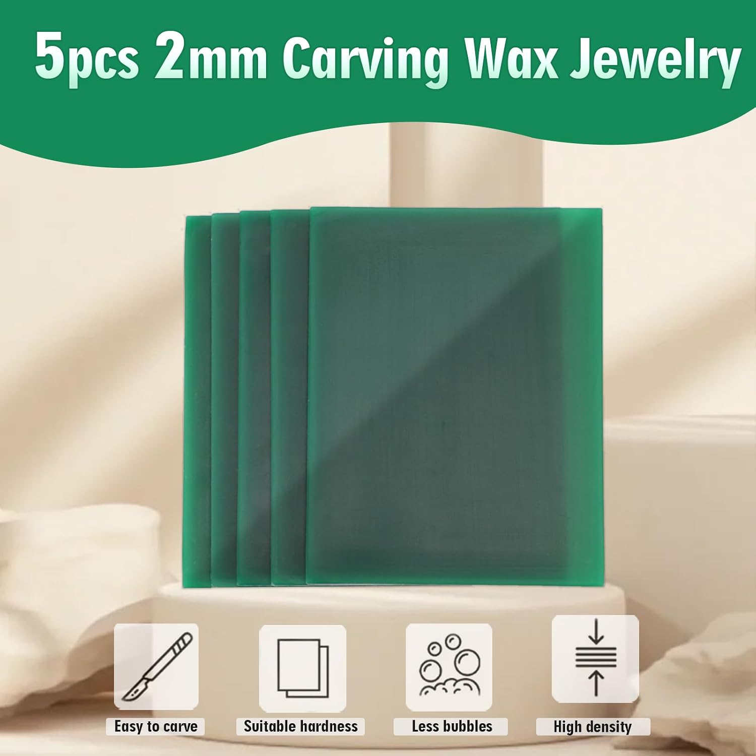 Jewelry Wax 5PCS 2mm Carving Wax for Jewelry Making Sliced Modeling Wax Engraving Crafting Accessory Casting Wax Sheets DIY Craft Ring Making Set