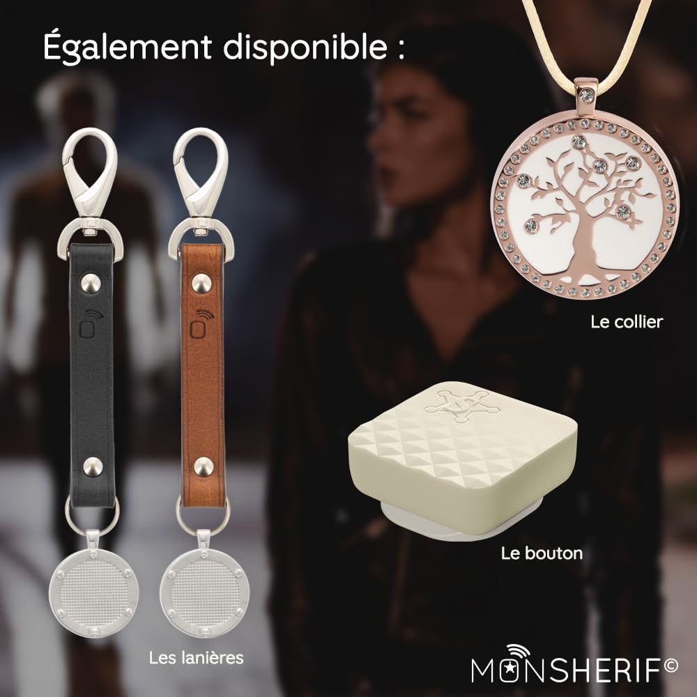 Bouton d'alerte MONSHERIF + Bracelet : L’Alliance Parfaite Entre élégance et sécurité, Un Bijou connecté Discret offrant Une Protection Efficace et immédiate au Quotidien