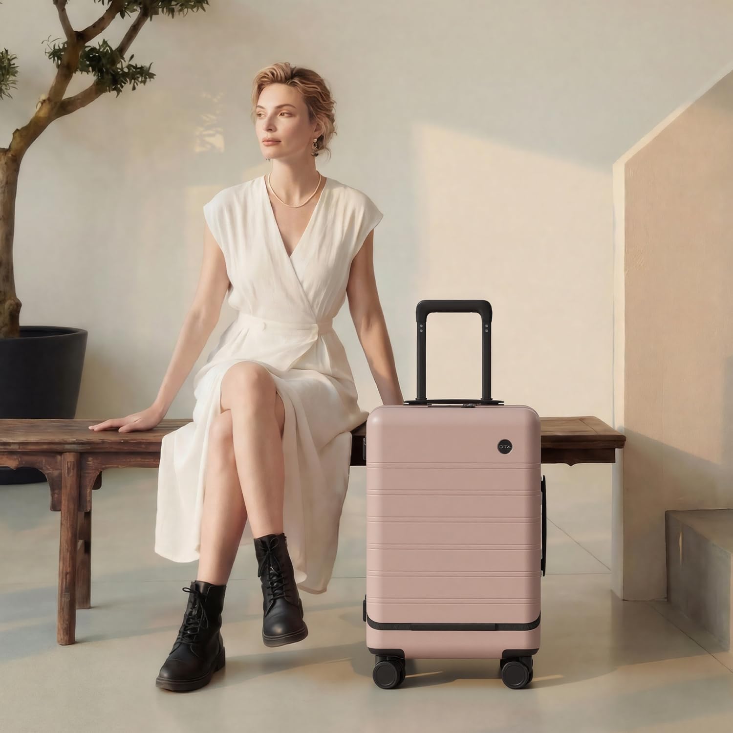 Top Opening PC Hard Shell Suitcase, 20-inch International Carry On Luggage with TSA Lock, 360 Silent Spinner Wheels, Lightweight - Ideal for Business Travel Suitcase (Pink, Carry-On 20-Inch)