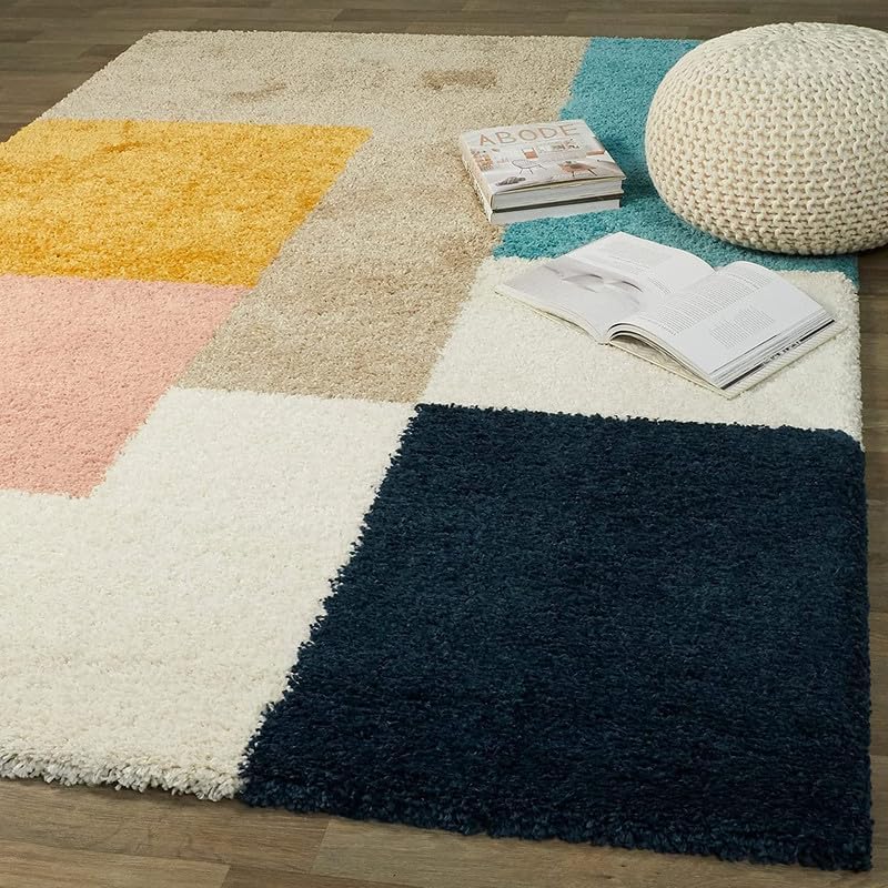 - Rug Master Carpet for Living Room Shaggy Rug Handmade Microfiber Cozy Super Soft Plush Shaggy Modern Carpet, Bedroom, and Home Decor & Durable Floor Mat(Multi-Box; 4' x 6' (Rectangular))
