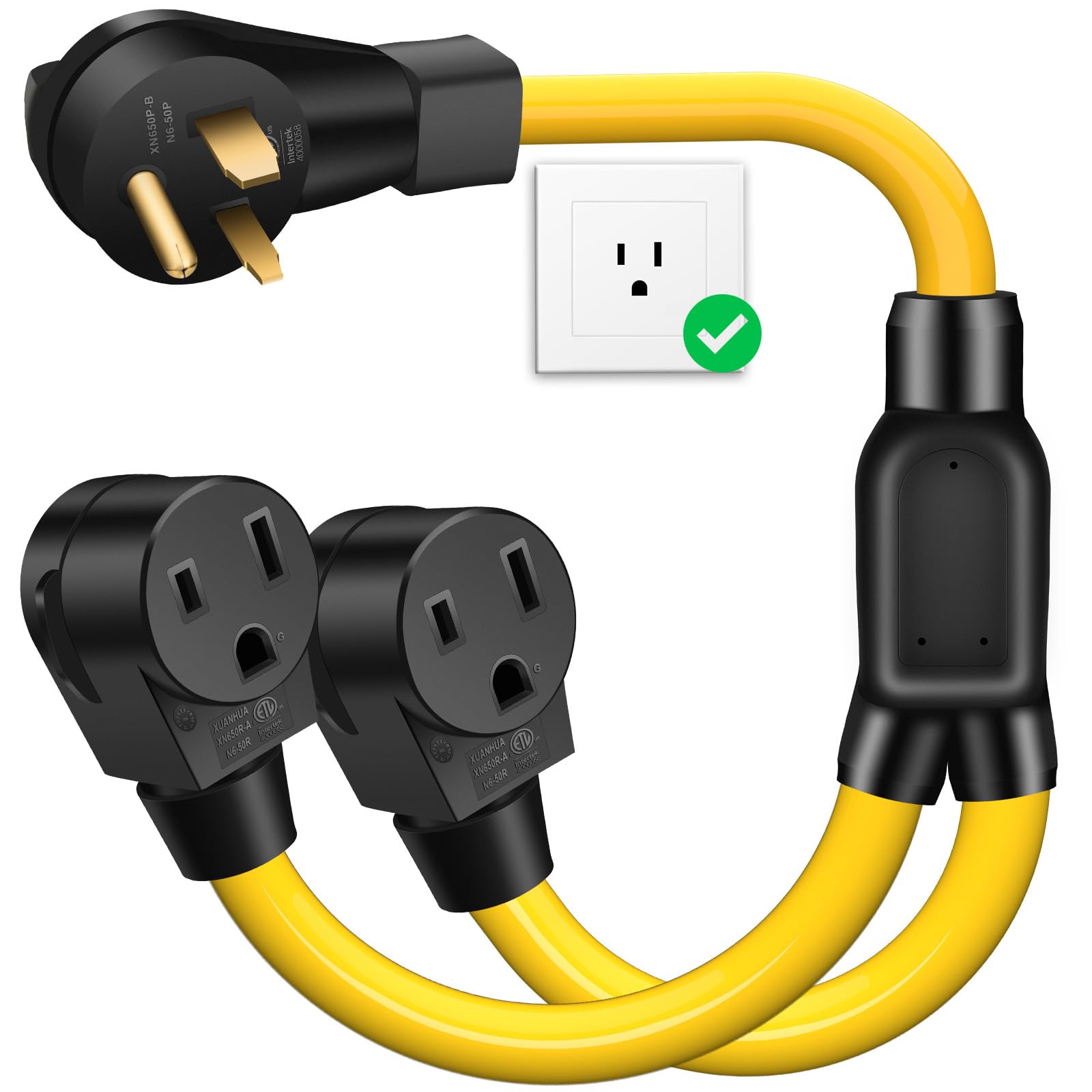 Amazon.com: LAZMUMI 50A NEMA 6-50P to 2 Outlet 6-50R Y Splitter