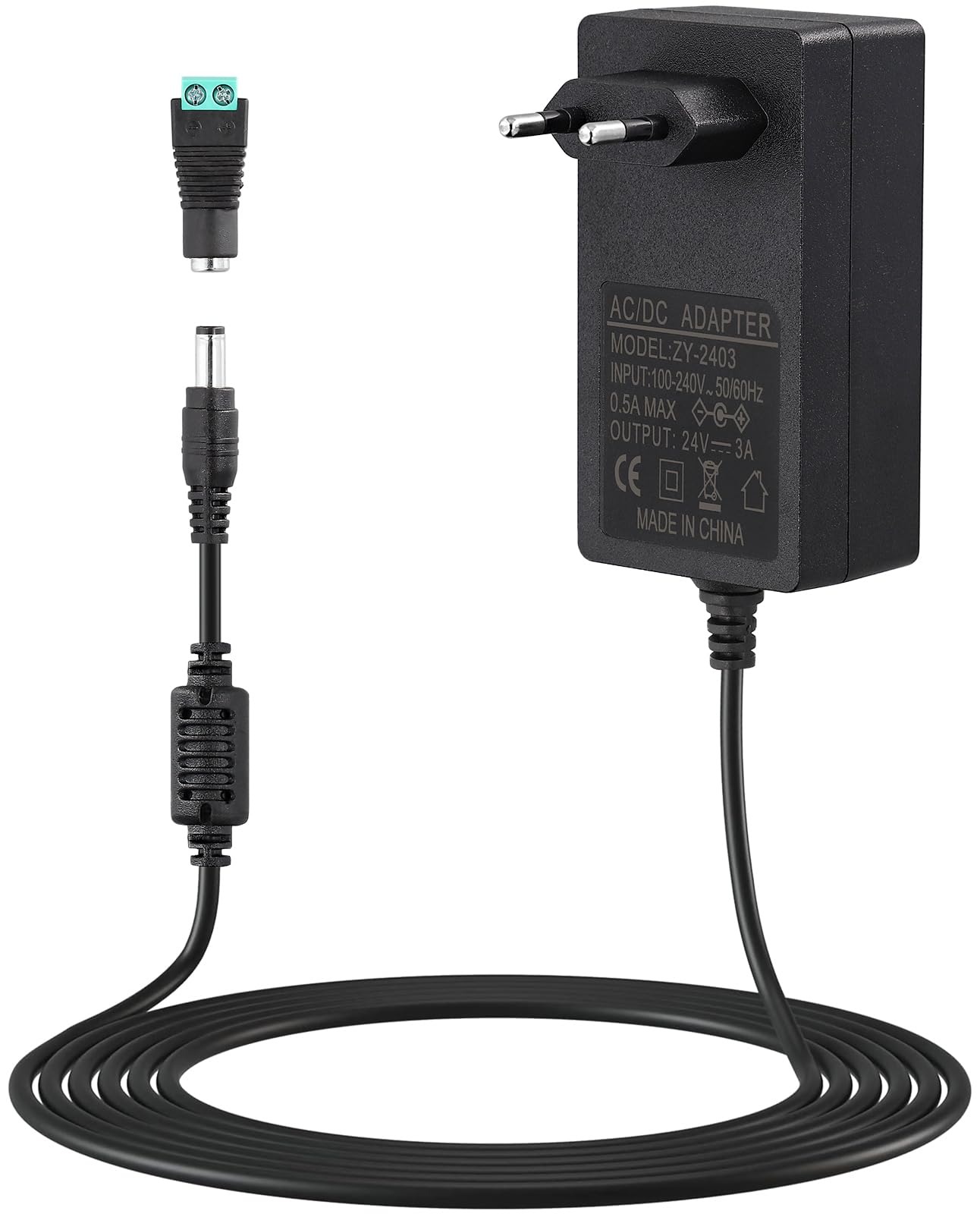 Zasilacz 24V 3A 72W uniwersalny transformator 100-240AC 50/60hz zasilacz AC na DC transformator do taśm LED 24V sterownik LED sterownik LED