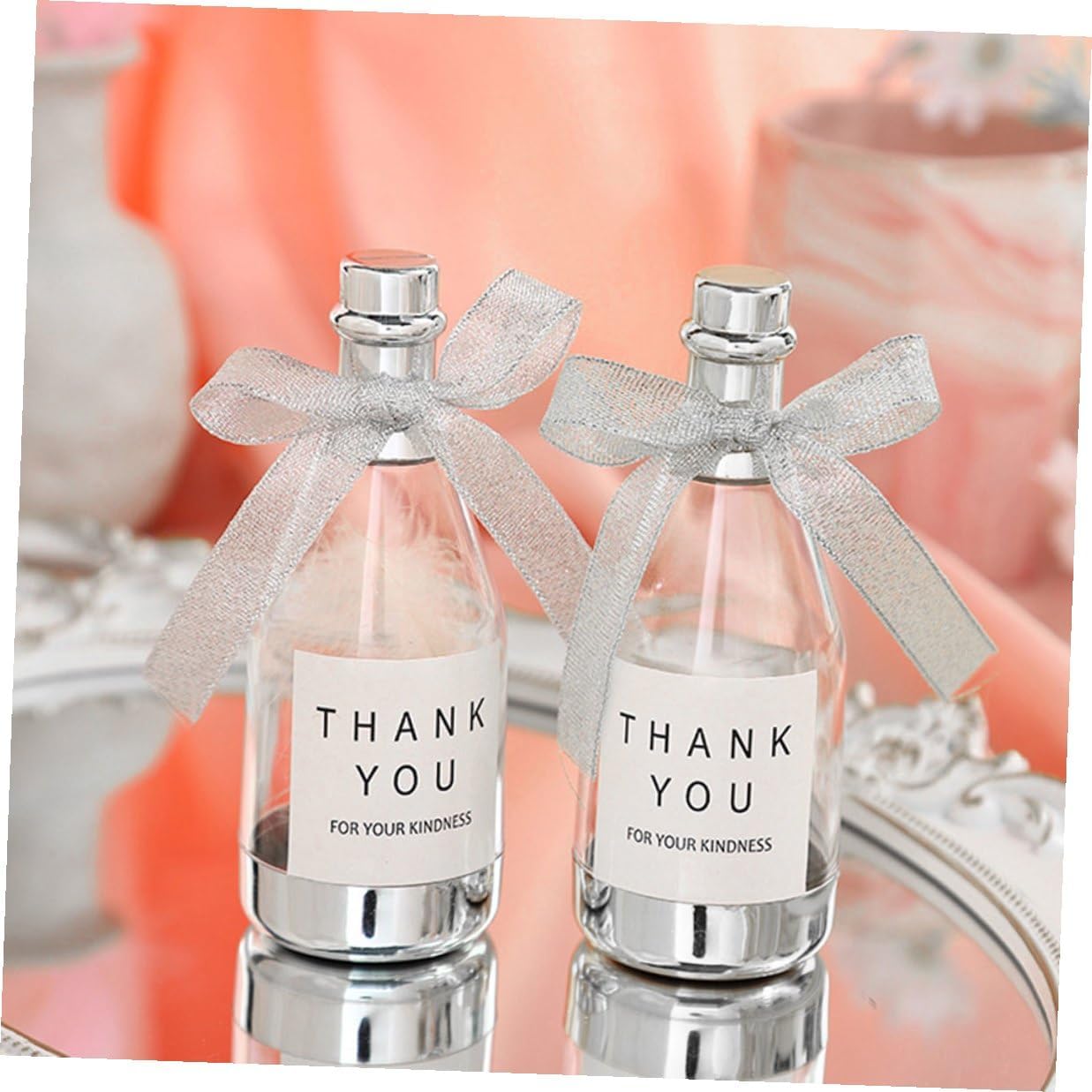 20pcs Silver Mini Wine Bottle Wedding Candy Containers Candy Boxes for Party Favors Birthday Packaging Boxes for Wedding Guests