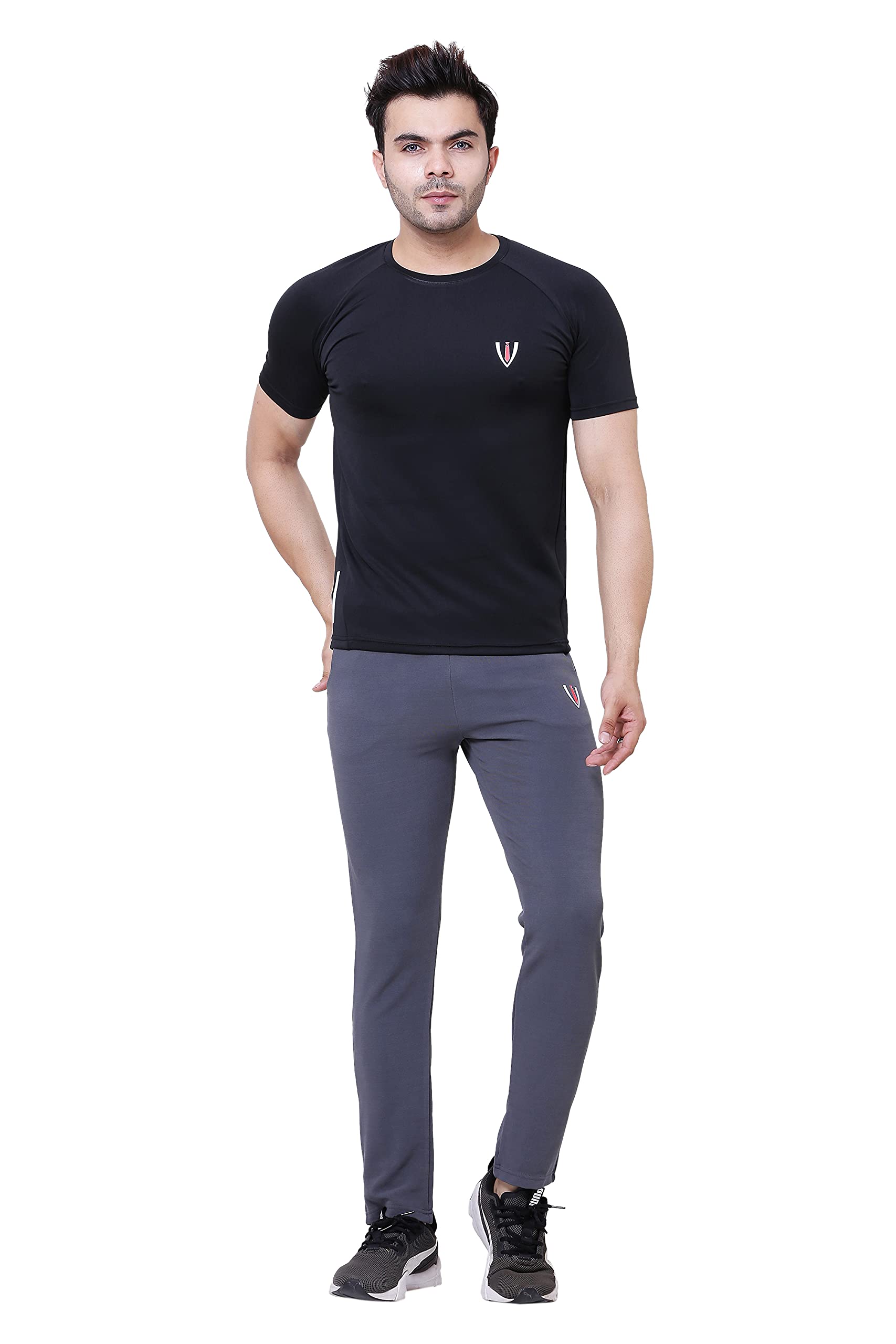 LEVIATHAN FASHION Men's T-Shirt for Sports, Regular Fit, Gym & Running, Stretchable Fit, LIV-Dry Black Color