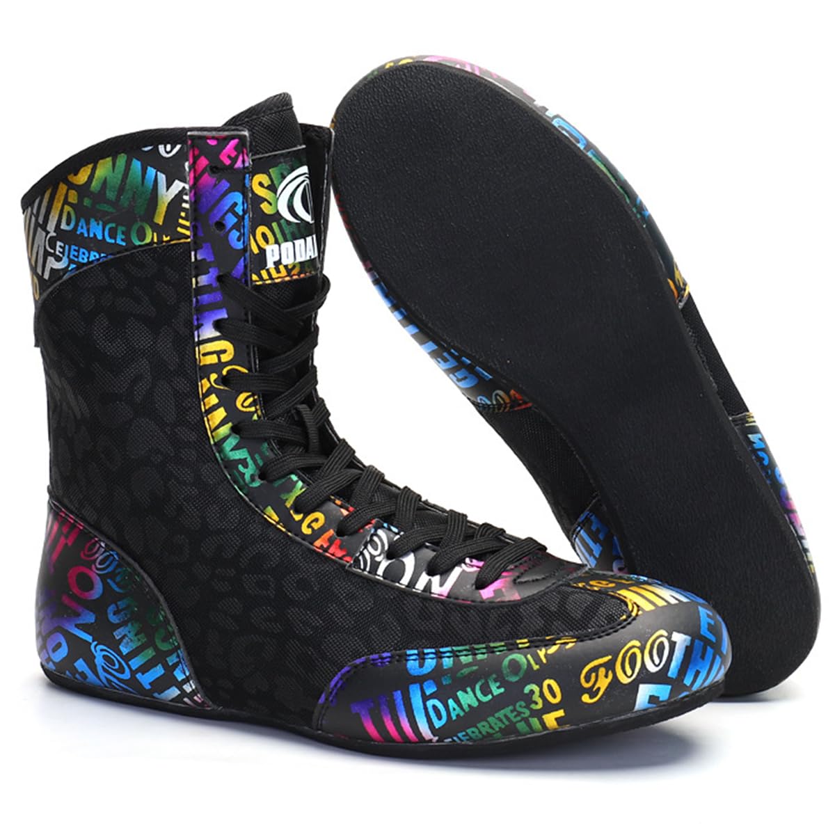 Chaussures de Boxe pour Hommes Chaussure Squat & Powerlifting Respirantes - Chaussures d'arts Martiaux Montantes antidérapantes à Semelle Plate
