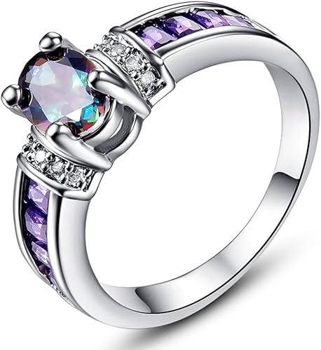 Anillo de plata de ley 925 con amatista y filigrana, art deco