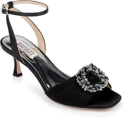 Badgley Mischka Womens Nimah Kitten Heel Sandal Heeled