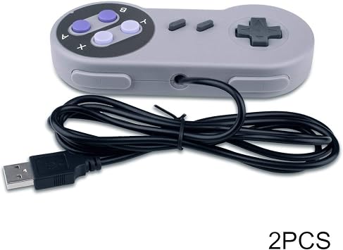 2 Packs USB Controller for Super NES SNES, USB Famicom Controller Joypad Gamepad for Laptop Computer Windows PC/MAC/Raspberry Pi
