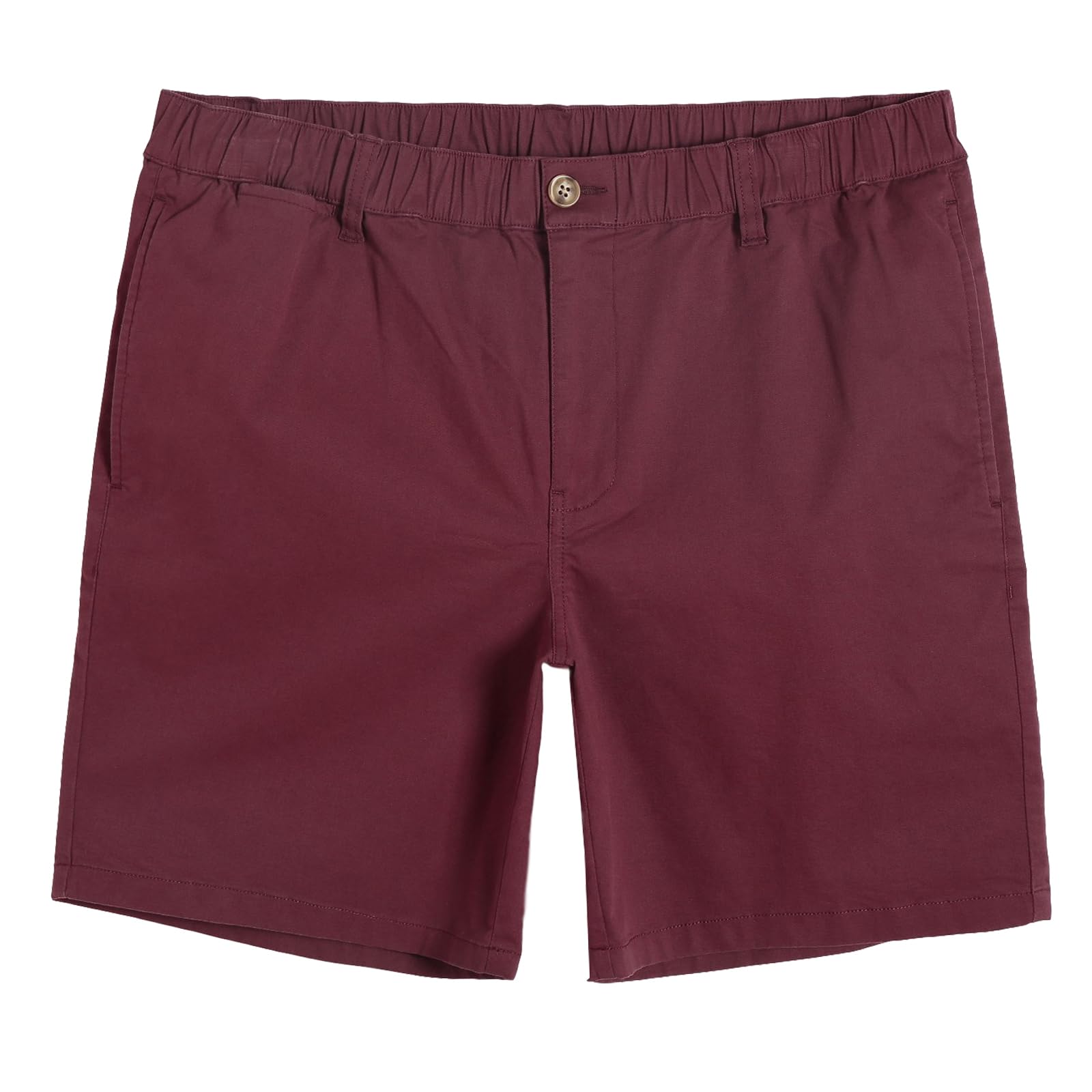 maamgic Men's Classic-fit 7" Cotton Casual Shorts Elastic Waistband with Multi-Pocket Daily Wear Walking Summer Outfit