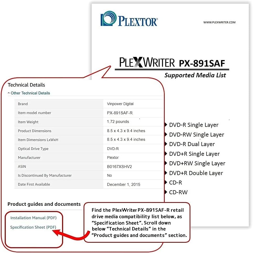 Exclusive Discount 70% Price Plextor PlexWriter PX-891SAF-R 24X SATA DVD +/- RW Dual Layer Burner Drive (Retail Pack)